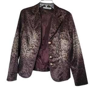 Passion Concept Shiny Cheetah Print Blazer